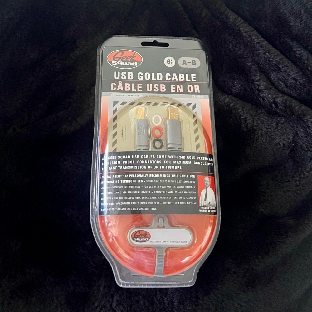 Geek Squad USB Gold Cable - 6 Ft. A-B